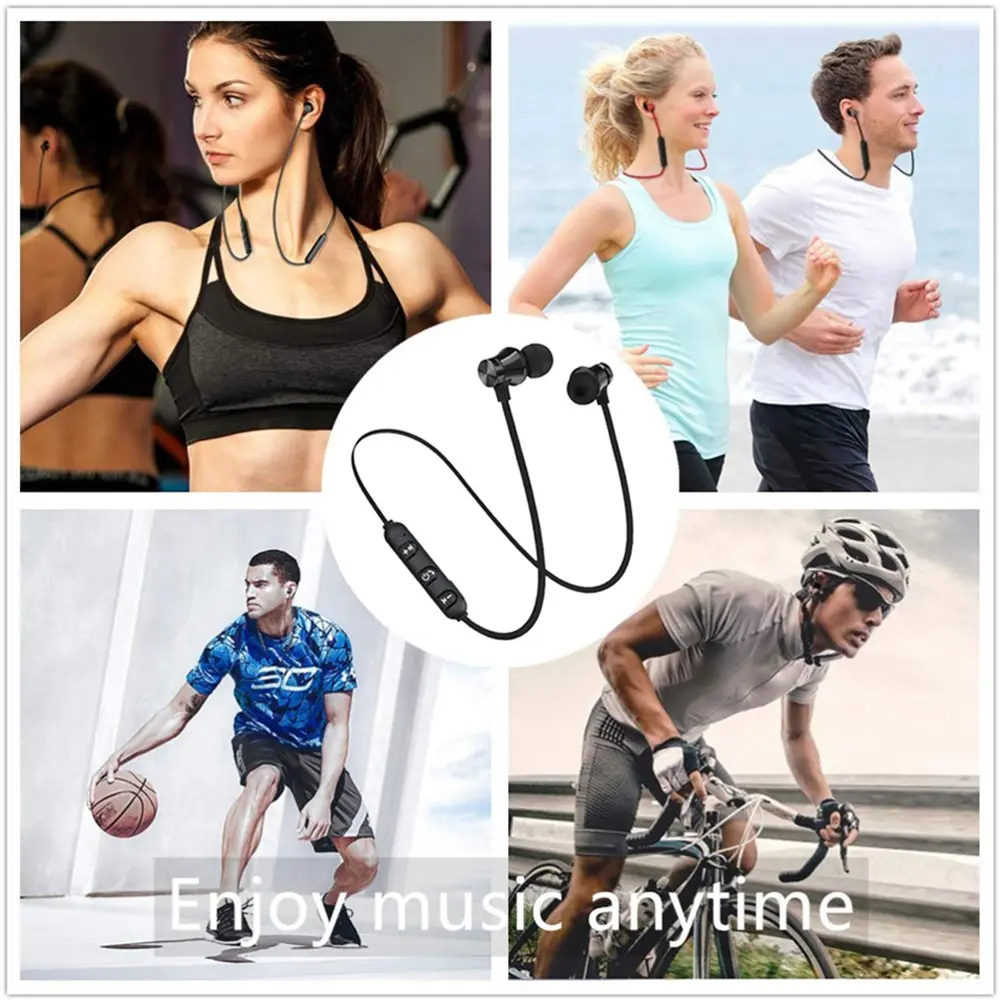 Magnetic Sports Headset Bluetooth HIFI Stereo Wireless Headphones With Mic In-Ear Gaming Earbuds Waterproof Earphone Multipoint