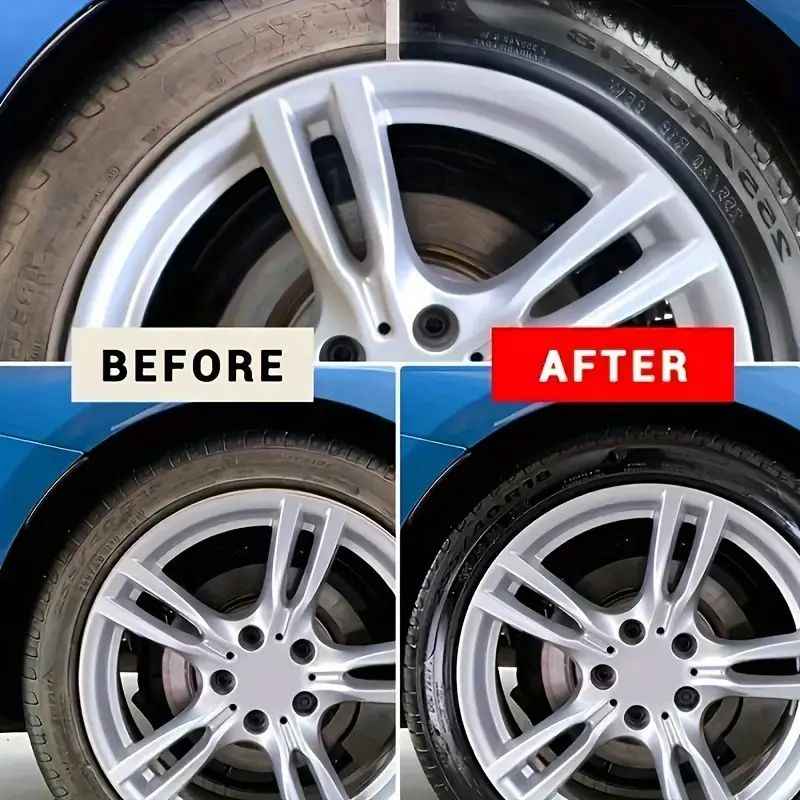 Car Tire Restorer Wax Back to Black Gloss Long-Lasting Coating Plastic Renovator Polish Cleaning Tire Gloss Enhancer Kit