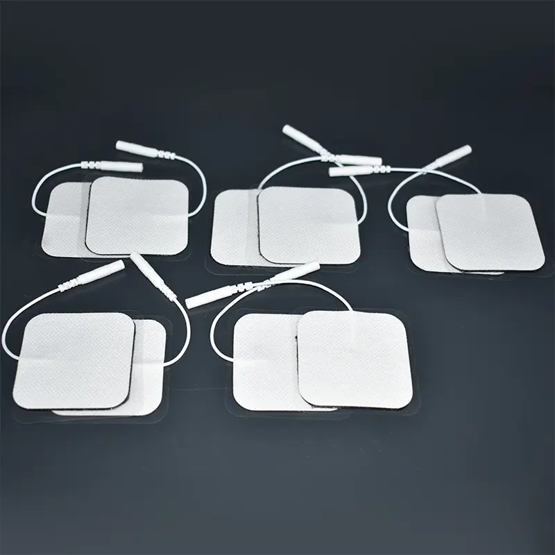 20/10p 5x5cm high quality Nerve Stimulator Silicone Gel Electrode Pads Tens Electrodes Digital Therapy Machine Massage 2mm Plug