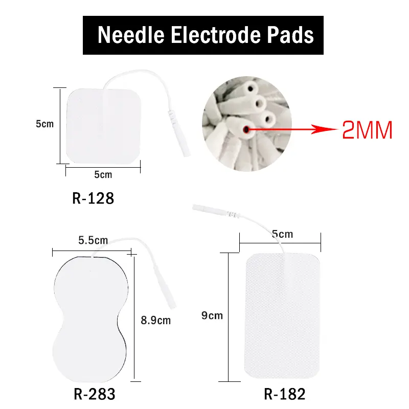 20/10p 5x5cm high quality Nerve Stimulator Silicone Gel Electrode Pads Tens Electrodes Digital Therapy Machine Massage 2mm Plug