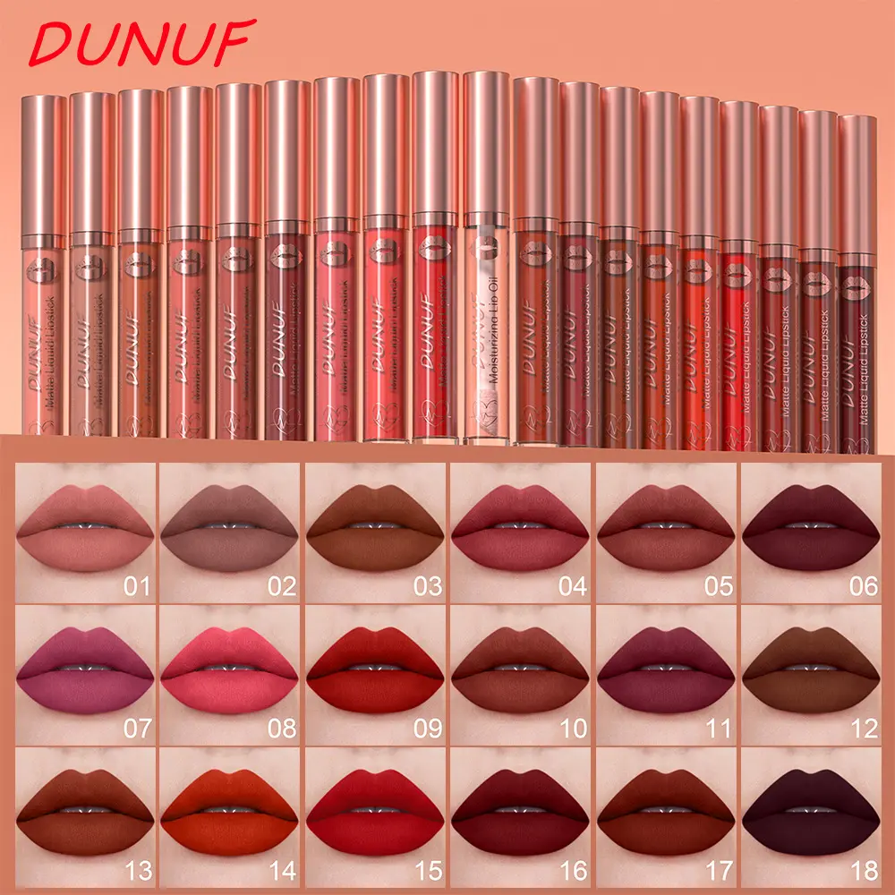 18-Colors Sexy Velvet Matte Lip Gloss Rose Pink Liquid Lipstick Beauty Red Waterproof Lasting Easy To Color Nude Lip Tint Makeup