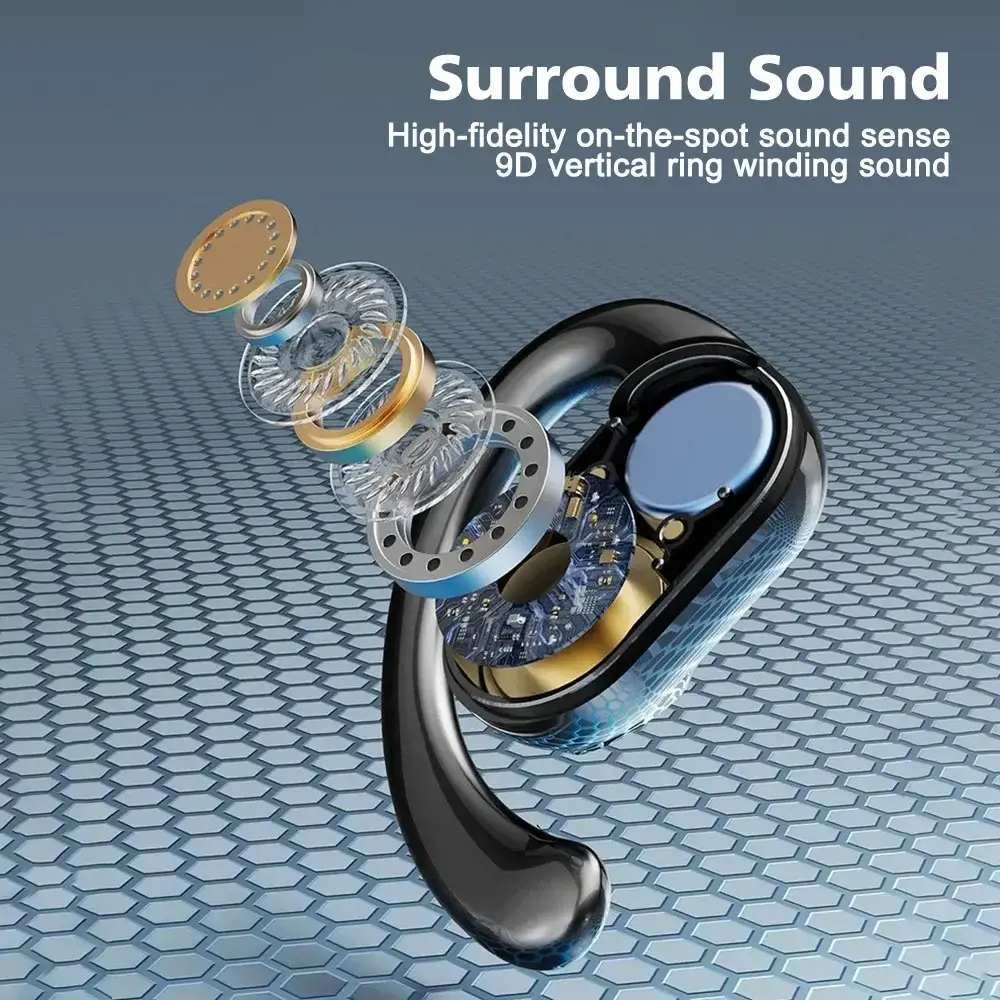 X91 OWS Earhook Earphones Bluetooth 5.3 Low Latency Gaming Sport Headset HiFi Stereo Noise Reduction Earbuds