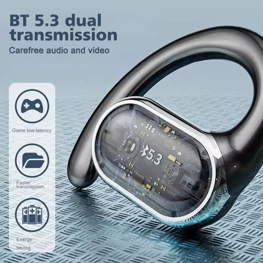 X91 OWS Earhook Earphones Bluetooth 5.3 Low Latency Gaming Sport Headset HiFi Stereo Noise Reduction Earbuds