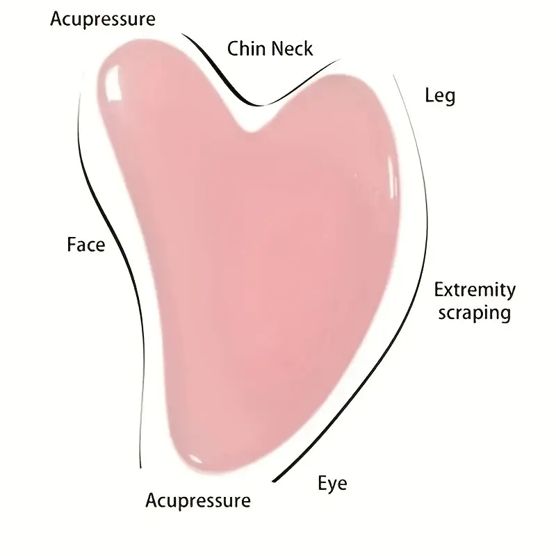 1pc Heart-shaped Resin Scraping Board Heart-shaped Facial and Eye Massage Scraping Tool Facial and Neck Cupping Beauty Massage B