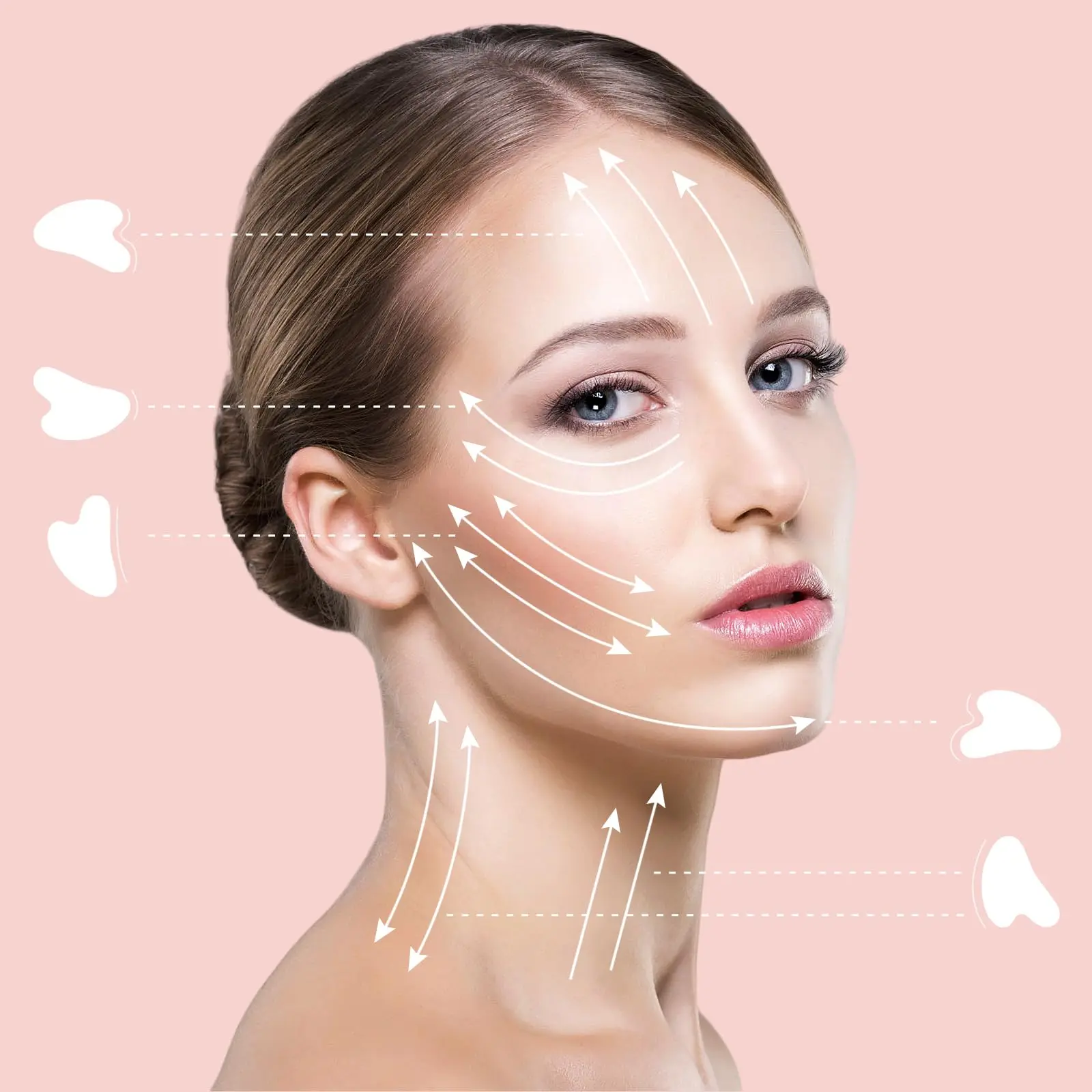 1pc Heart-shaped Resin Scraping Board Heart-shaped Facial and Eye Massage Scraping Tool Facial and Neck Cupping Beauty Massage B