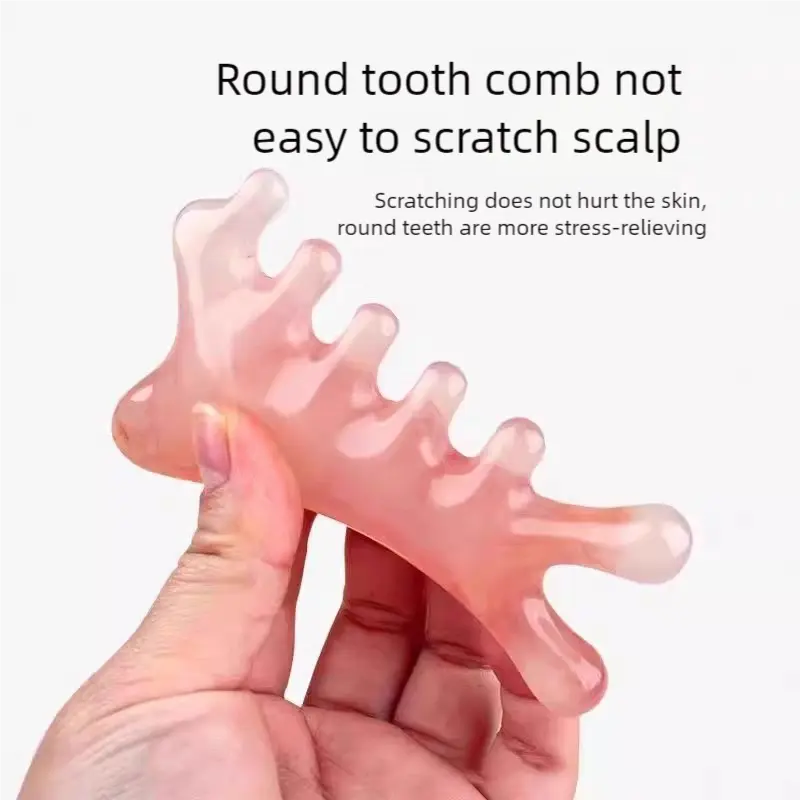 Head Massage Scalp Four-in-one Massage Comb Meridian Scalp Resin Scalp Massage Comb Head Unblocking Face Nose Massager Guasha