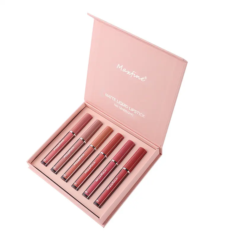Matte Lip Gloss Set 6 Color Lipstick Smooth And Lasting Display Lip Gloss Waterproof Moisturizing Lipstick Holiday Gift Box Set