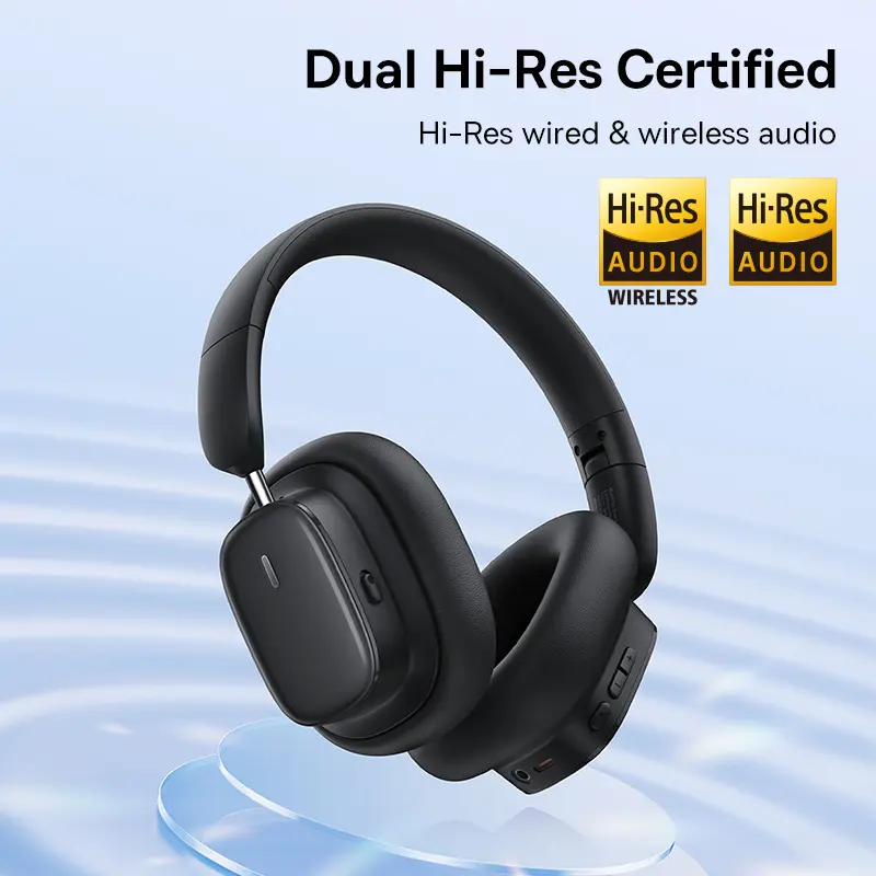 Baseus Bowie Wireless Headphone Bluetooth 5.3 38db ANC Noise Cancellation Hi-Res 3D Spatial Audio Over the Ear Headsets 100H