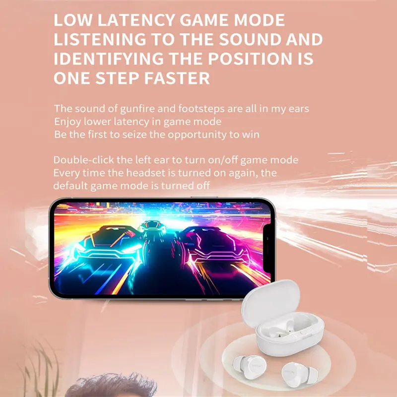 Philips New TAT1209 Earphone Wireless Bluetooth 5.3 Headphone HiFi Stereo Game Earbuds AI Mic HD Call Noise Reduction Headset