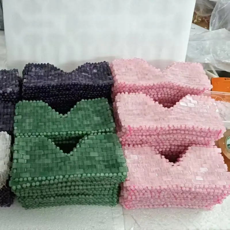 Rose Quartz Jade Eye Mask WIth Box Eye Massager Natural Stone Sleep Mask Relaxation Face Massager Therapy Facial Massage Tools