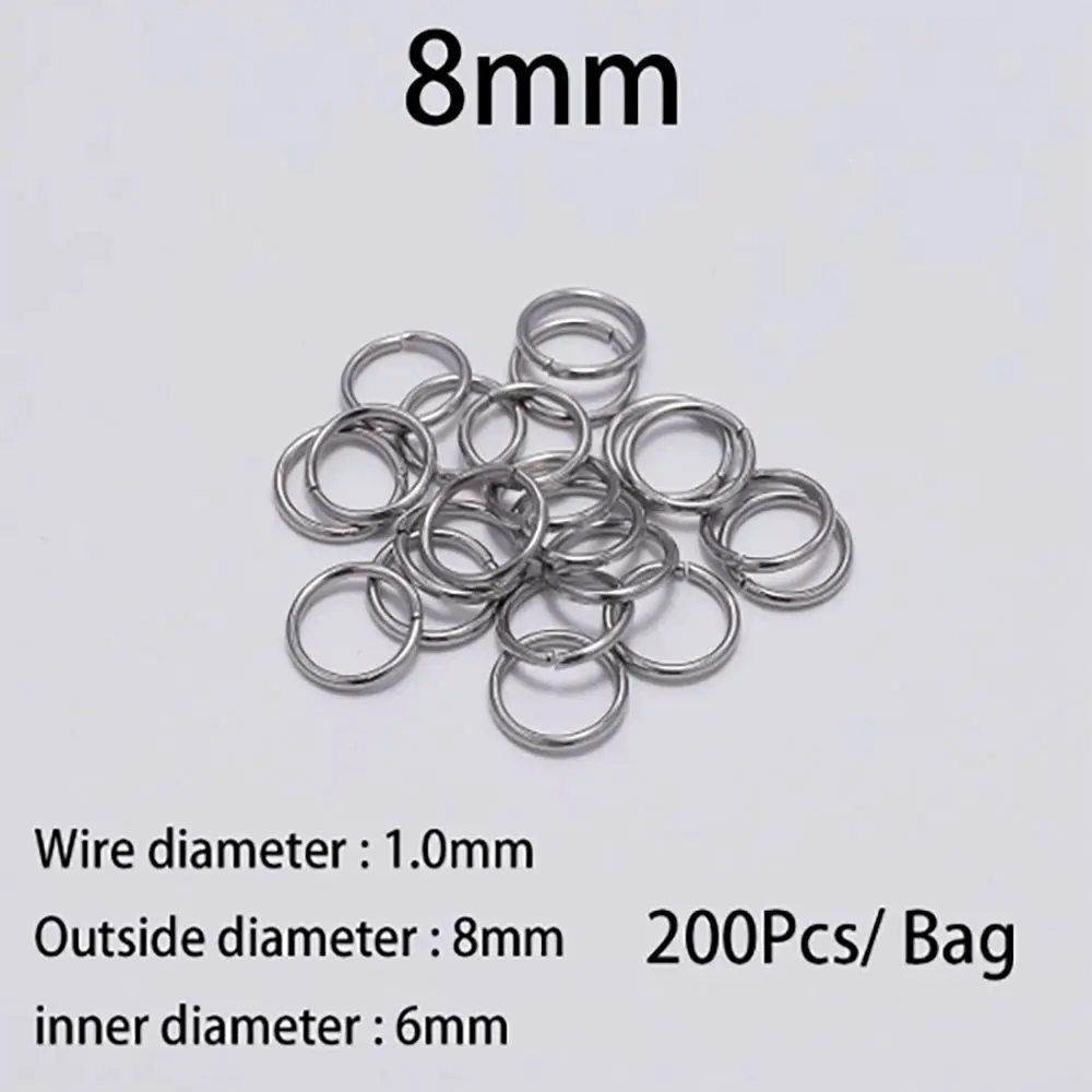 30-200Pcs 3-25mm Stainless Steel Split Ring Open Single Loops Jump Rings Connectors for DIY Jewelry Making Findings Accessories