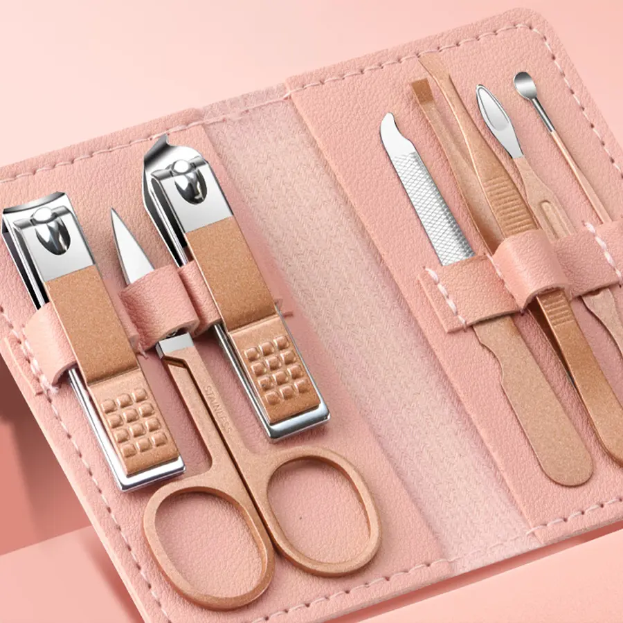 7Pcs stainless steel Nail Clipper Set Complete Kit Of Household Manicure And Beauty Tools Portable Nail Clipper Set
