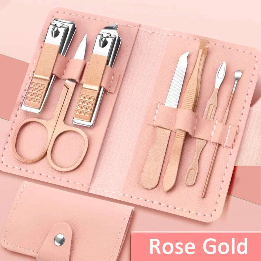 7Pcs stainless steel Nail Clipper Set Complete Kit Of Household Manicure And Beauty Tools Portable Nail Clipper Set