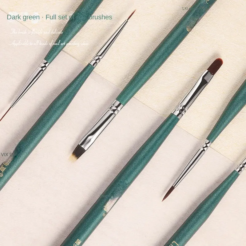 Nail Art Brushes Professional Salon Kit Liner Fan Ombre All in One Universal for Acrylic Gel Polish Painting Design Styling Tool