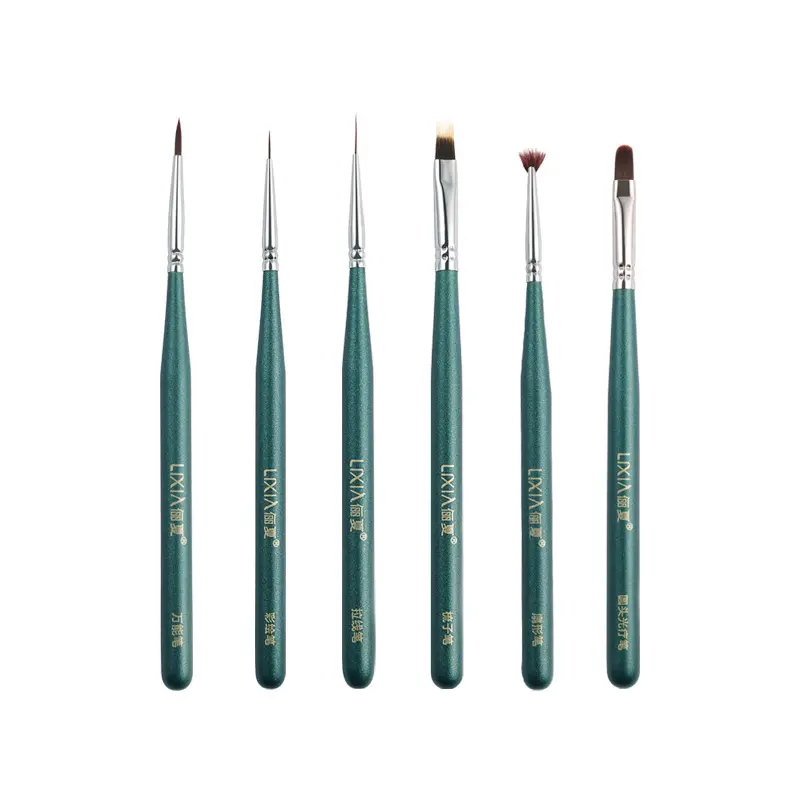 Nail Art Brushes Professional Salon Kit Liner Fan Ombre All in One Universal for Acrylic Gel Polish Painting Design Styling Tool