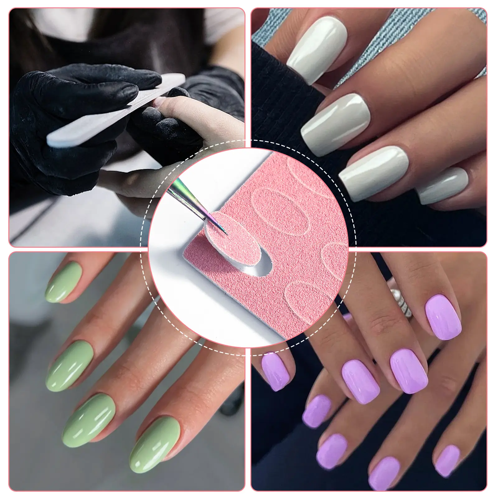 5/10Sheet Nail Cuticle Pusher Self-adhesive Sand 100#180#240# Flake File Trimming Nails Pre Polishing Sandpaper Set ManicureTool