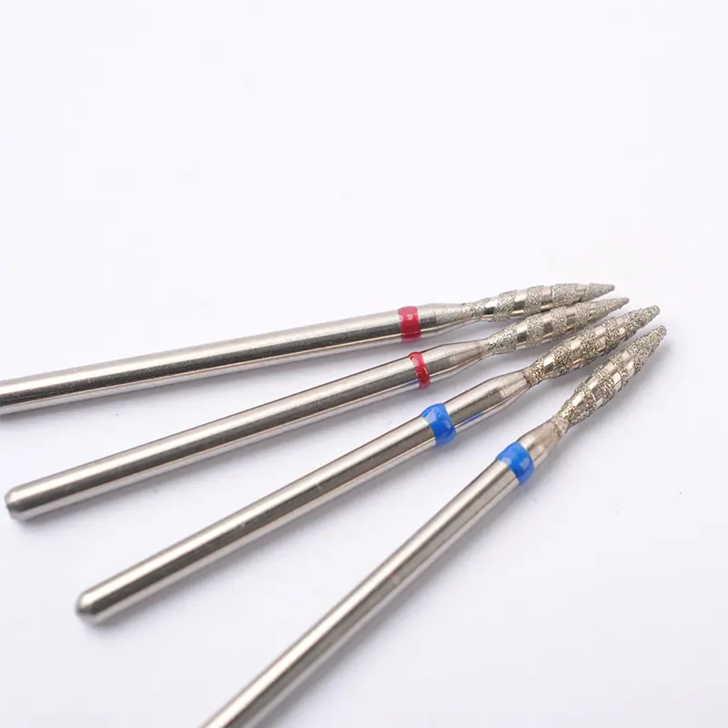 2Pc Tornado Flame Diamond Nail Drill Bit Manicure Cutters Rotary Burr Drill Accessories Spiral Nail Mills Tools