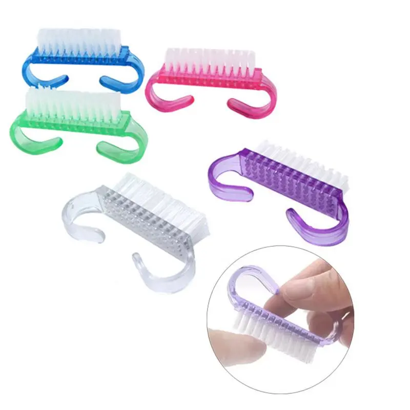 1PC Random Color Dust Remover Nail Art Brush Professional Plastic Dust Dust Nail Brush With Practical Handle Manicure Brushes