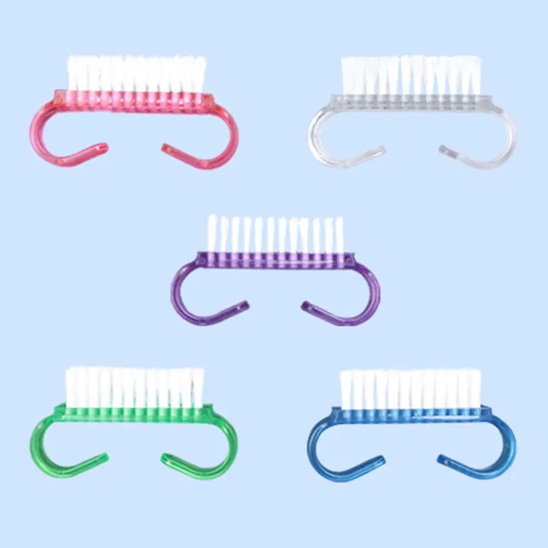 1PC Random Color Dust Remover Nail Art Brush Professional Plastic Dust Dust Nail Brush With Practical Handle Manicure Brushes