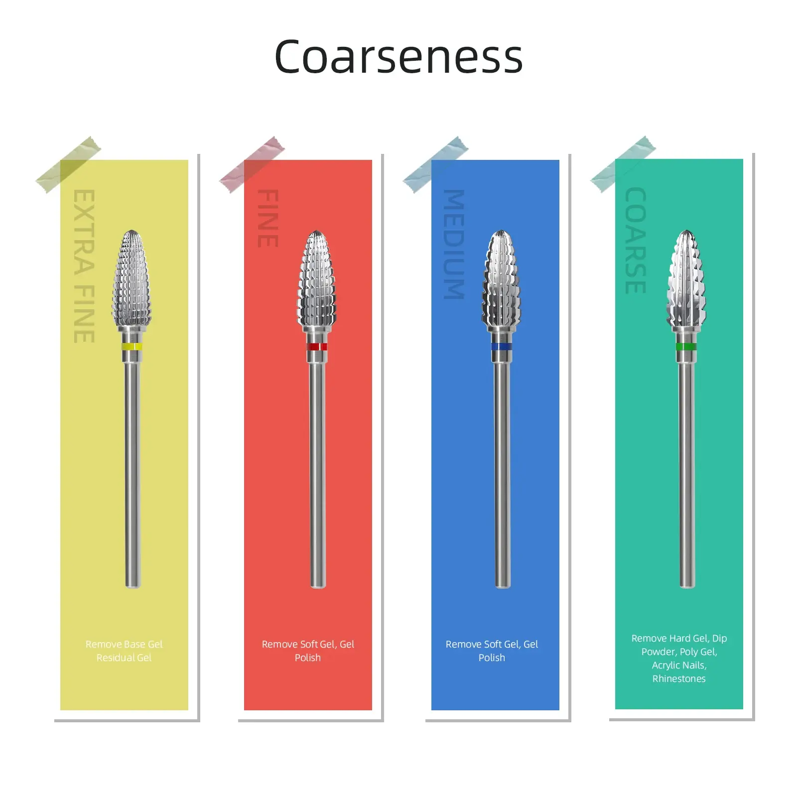 HYTOOS Flame Carbide Nail Drill Bit 3/32 Professional Two-way Nail Bits Acrylic Gel Remover Electric Nails Accessories Tool