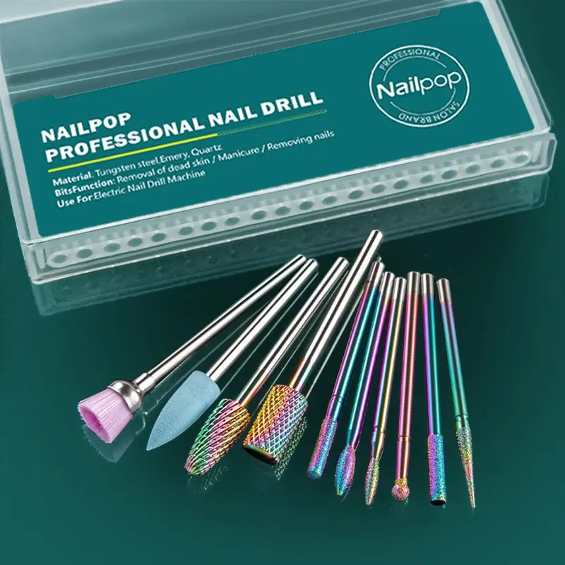 Nailpop Nail Drill Bits For Electric Drill Manicure Machine Accessory Equipment Milling Cutter Nail Files Remove Gel Tools