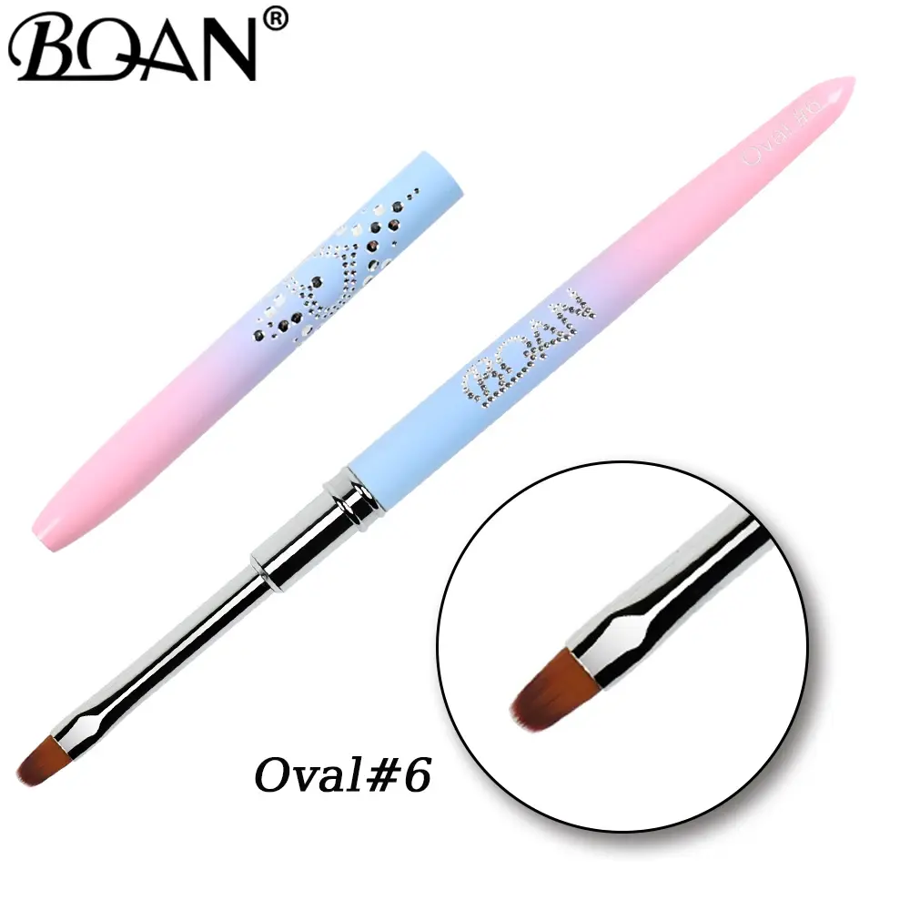 BQAN Gradient Metal Nail Brush Nail Art Brush Line Painting Brushes Crystal Acrylic Thin Liner Drawing Pen Manicure Tools UV Gel