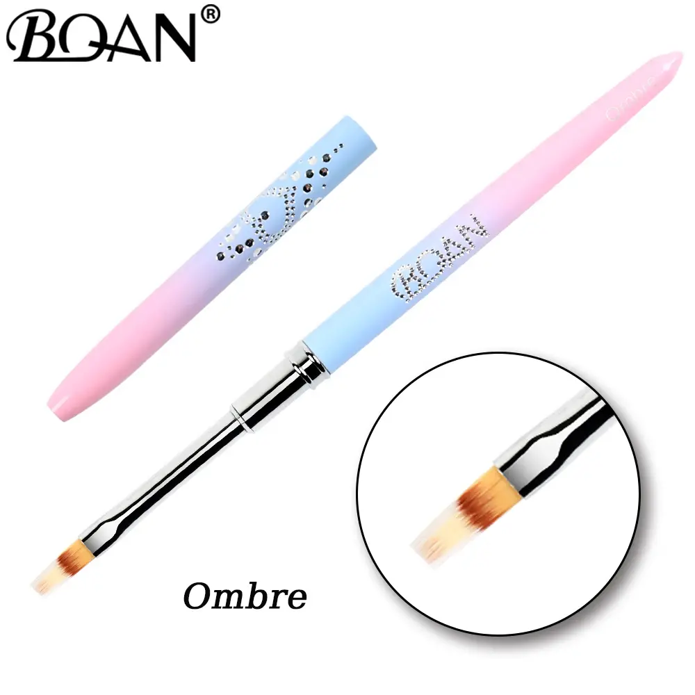BQAN Gradient Metal Nail Brush Nail Art Brush Line Painting Brushes Crystal Acrylic Thin Liner Drawing Pen Manicure Tools UV Gel