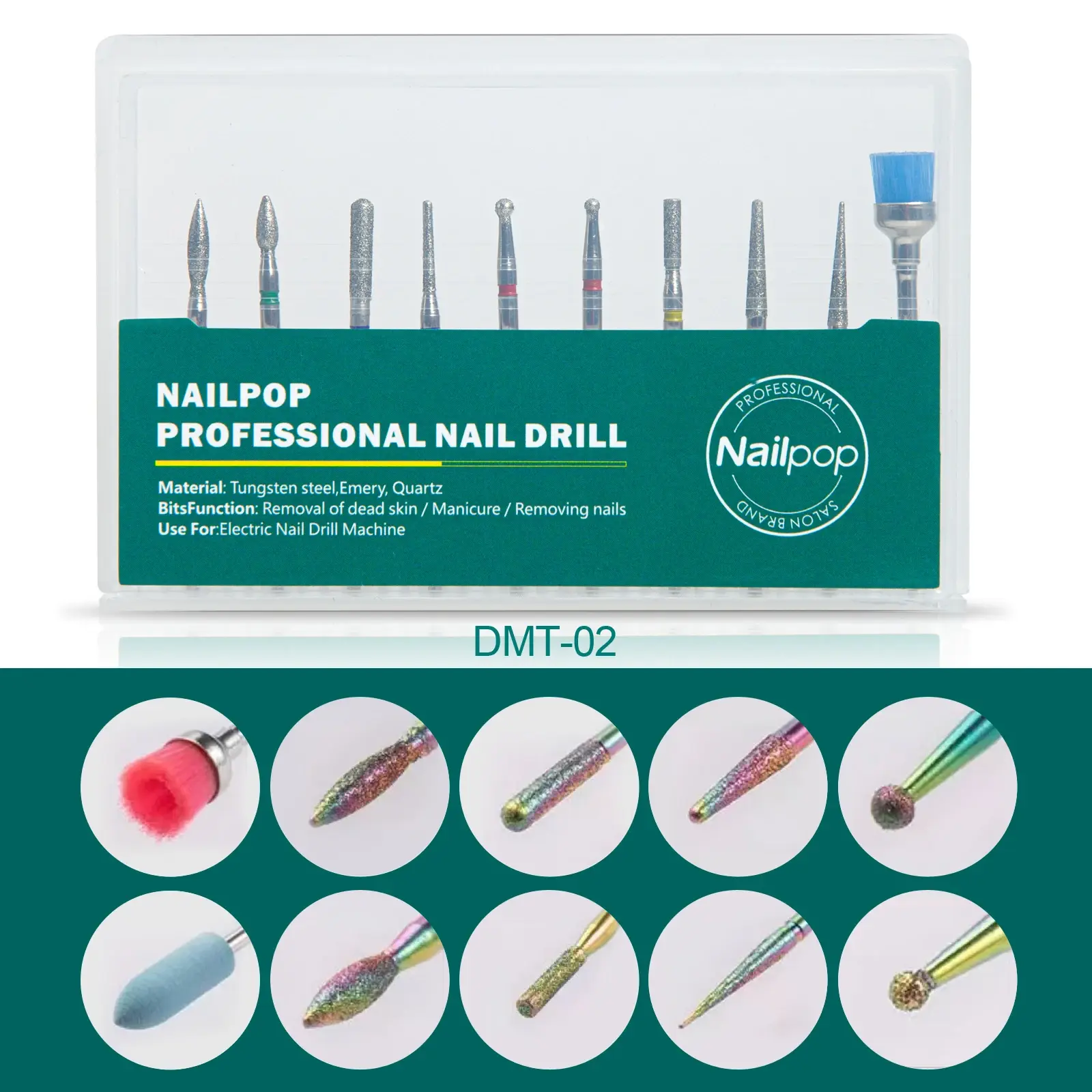Nailpop Nail Drill Bits For Electric Drill Manicure Machine Accessory Equipment Milling Cutter Nail Files Remove Gel Tools
