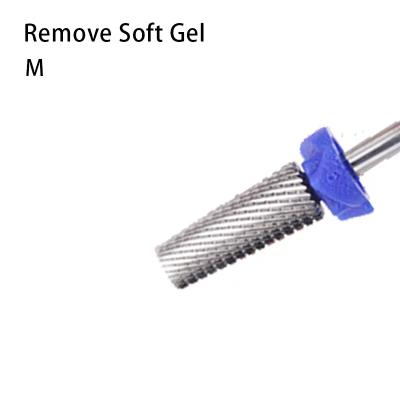 Silver Flat 2way 5 in 1 Tapered Safety Carbide Nail Drill Bits rotary grinding Carbide Milling Cutter For Manicure Remove Gel