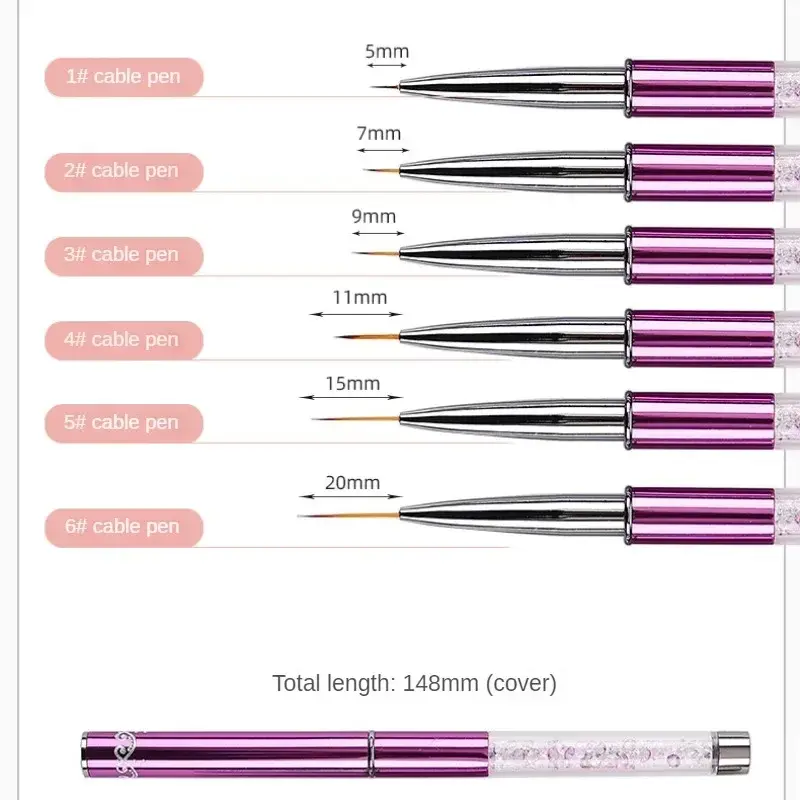 1PCS Nail Art Brush Line Painting Pen Gel UV Manicure Tools Nail Art Liner Brushes Gel Nail Brush Polish Painting Brush Drawing