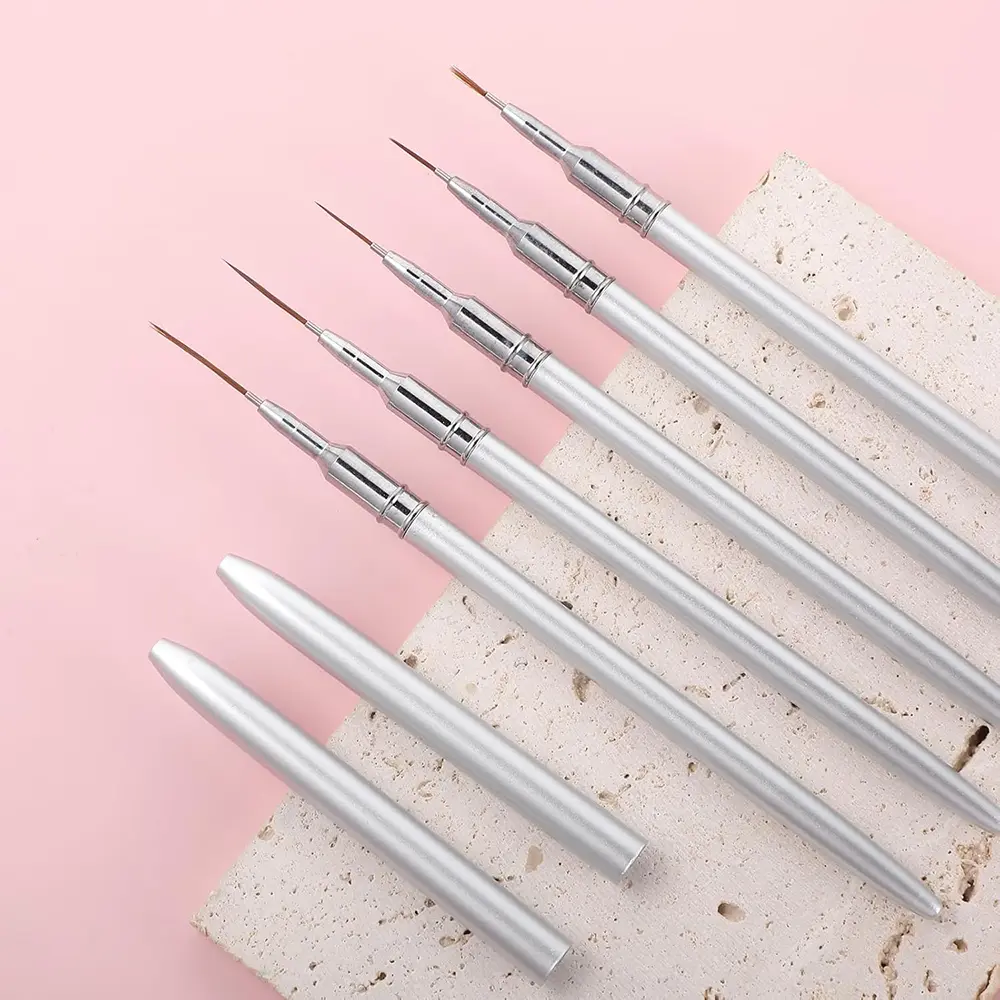 Thin Nail Art Liner Brushes for Long Lines 7/9/11/15/20mm Nail Detail Drawing Liner Brush Nail Art Gel Polish Painting Designs