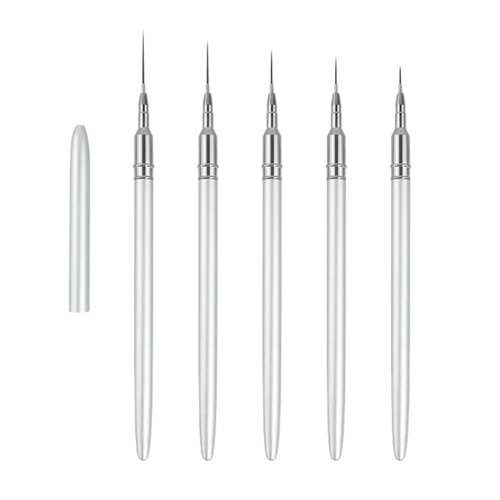 Thin Nail Art Liner Brushes for Long Lines 7/9/11/15/20mm Nail Detail Drawing Liner Brush Nail Art Gel Polish Painting Designs