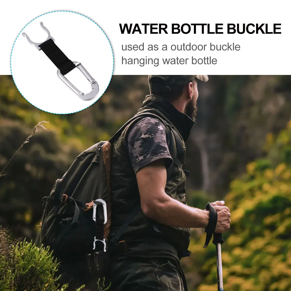 Aluminum Alloy Water Bottle Buckle Portable Bottle Holder Clip Drink Travel Outdoor Hiking Camping Fishing Bike Motorcycle