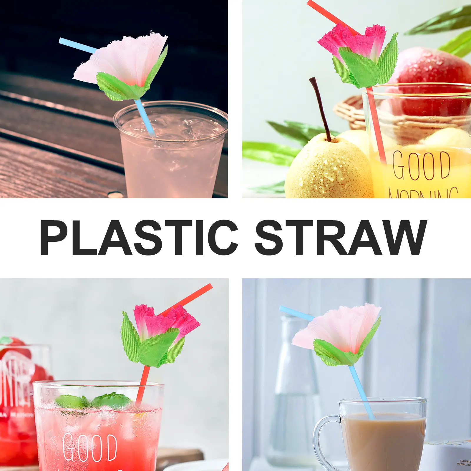 100pcs Color Strip Drinking Straws Plastic Flexible Disposable for Kids Bright Fluorescent Bending Safe Adult Use