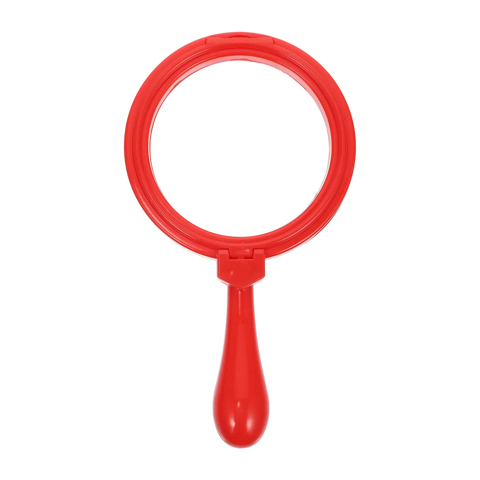 Acrylic Handheld Magnifying Glass Durable Portable Red Color Students Learning Teaching Prop Science Class Instrument