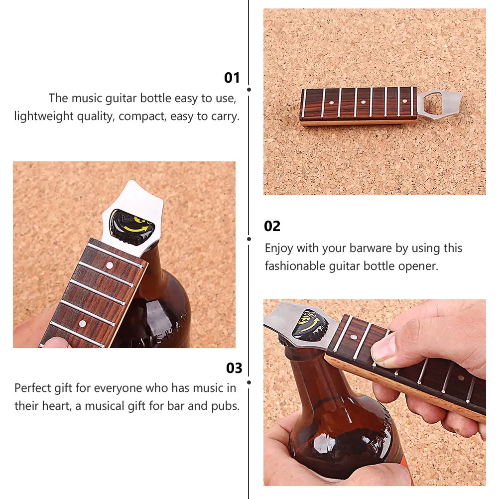 Guitar Handle Bottle Opener Beer Openers Musical Instrument Bamboo Shaped Keychain