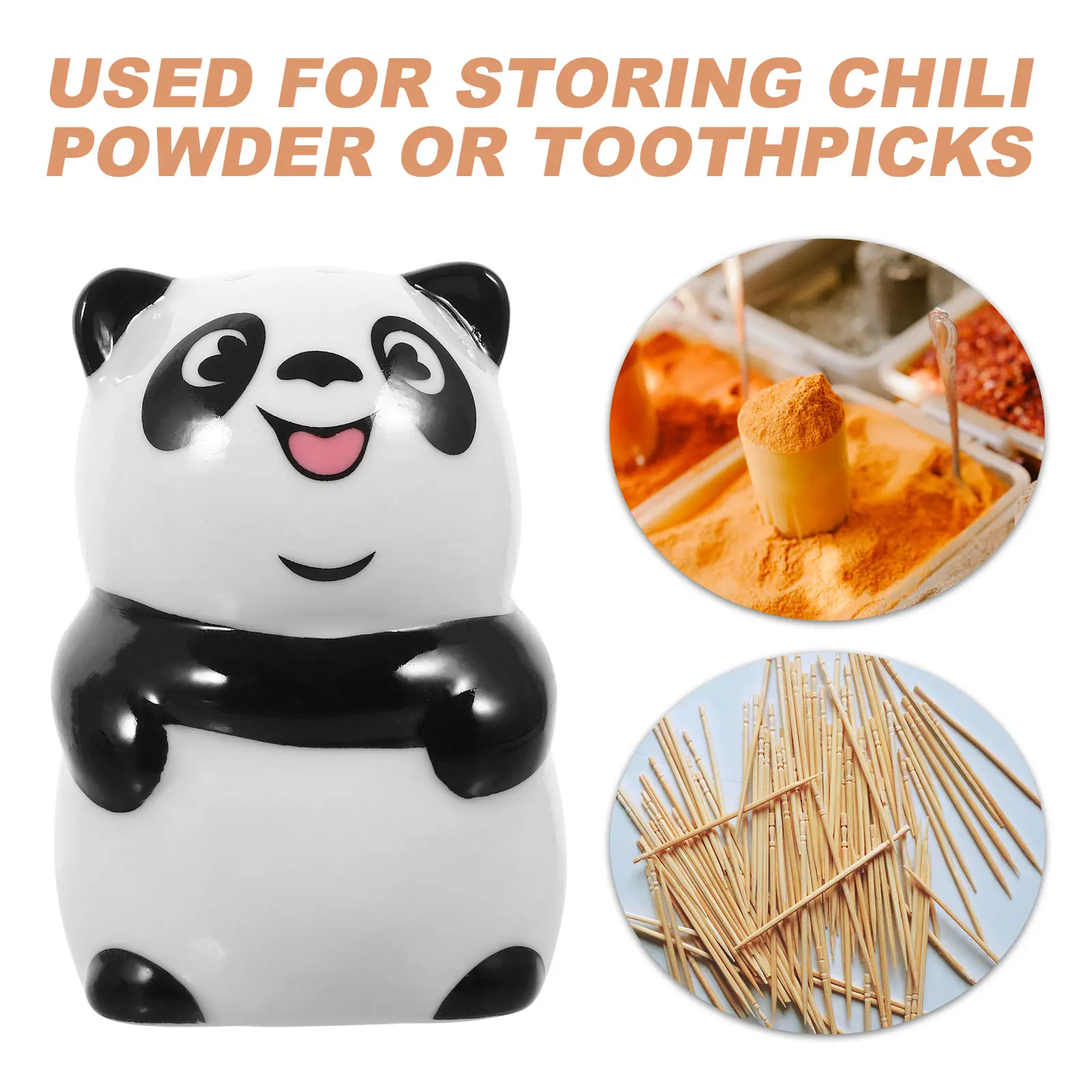 Spice Jar Toothpick Holder Cute Ceramic Empty Small Funny Dispenser Cartoon Kitchen Dining Tableware Restaurant Accessories