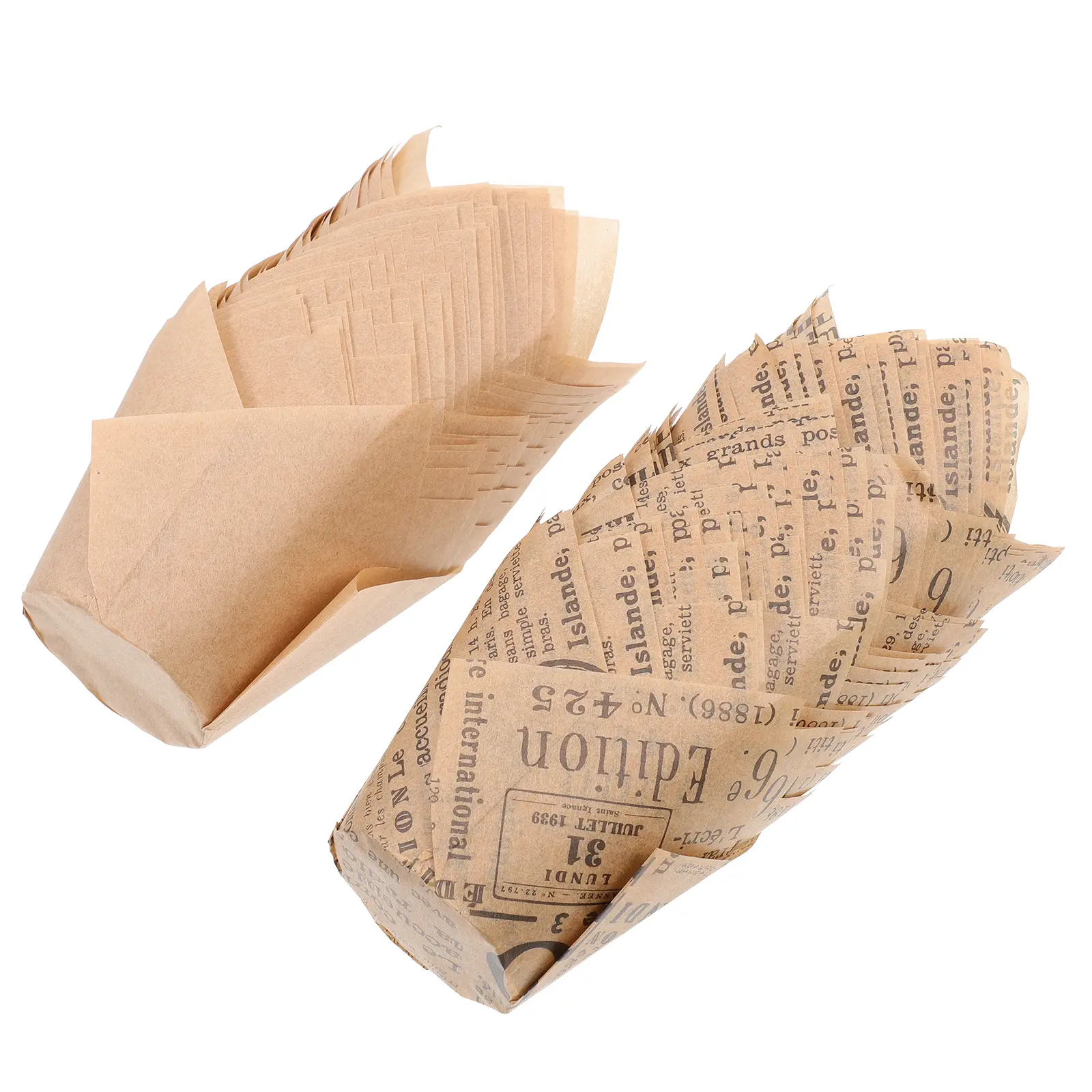 100pcs Cake Cups Baking Tulip Shape Grease Resistant Food Grade Paper Liners Disposable Muffin Pan for Wedding Bakery Dessert