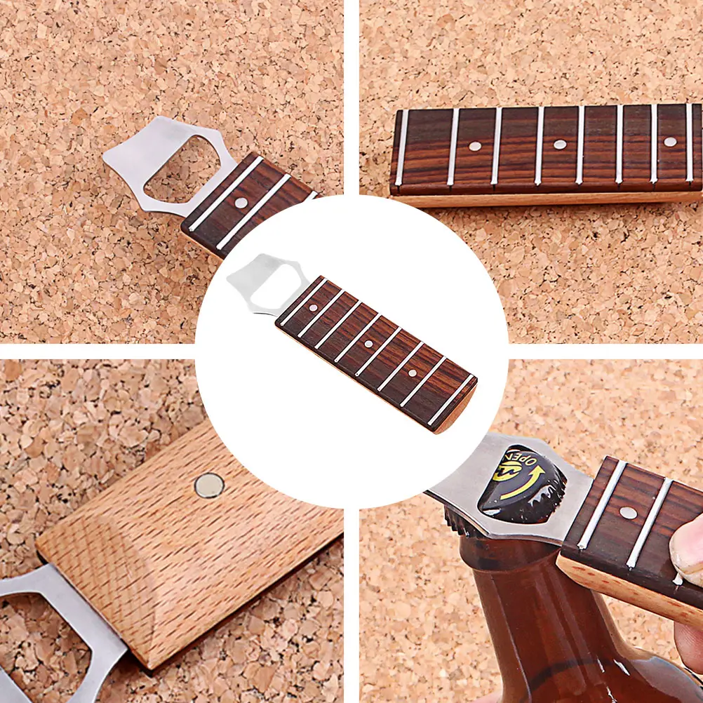 Guitar Handle Bottle Opener Beer Openers Musical Instrument Bamboo Shaped Keychain