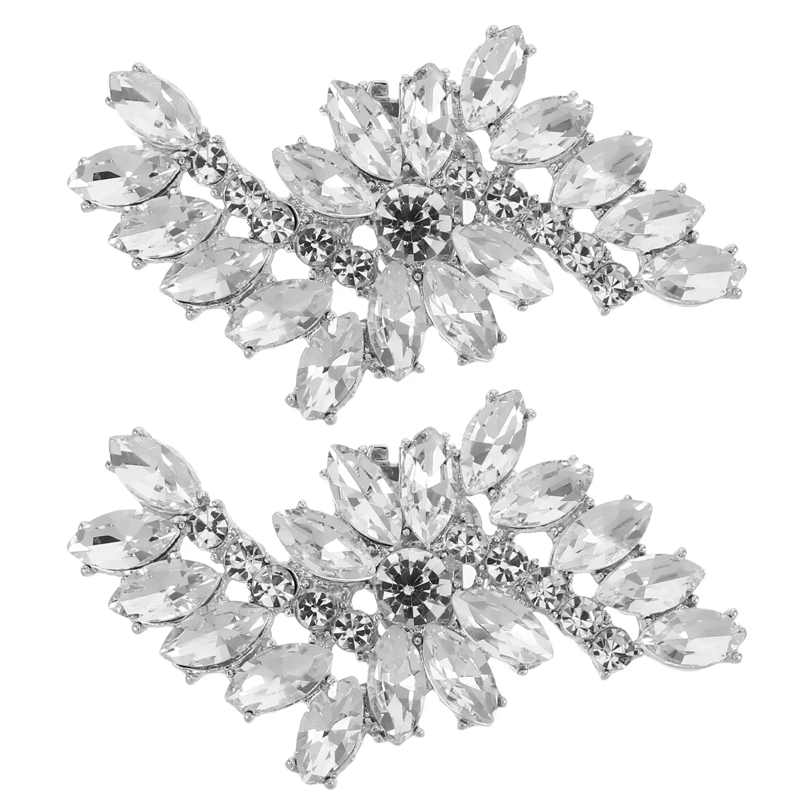 Buckle Sparkling Flower Charm Clips for Women Detachable Zinc Alloy Embellishments Elegant Brooch Pin Decorative Accessories