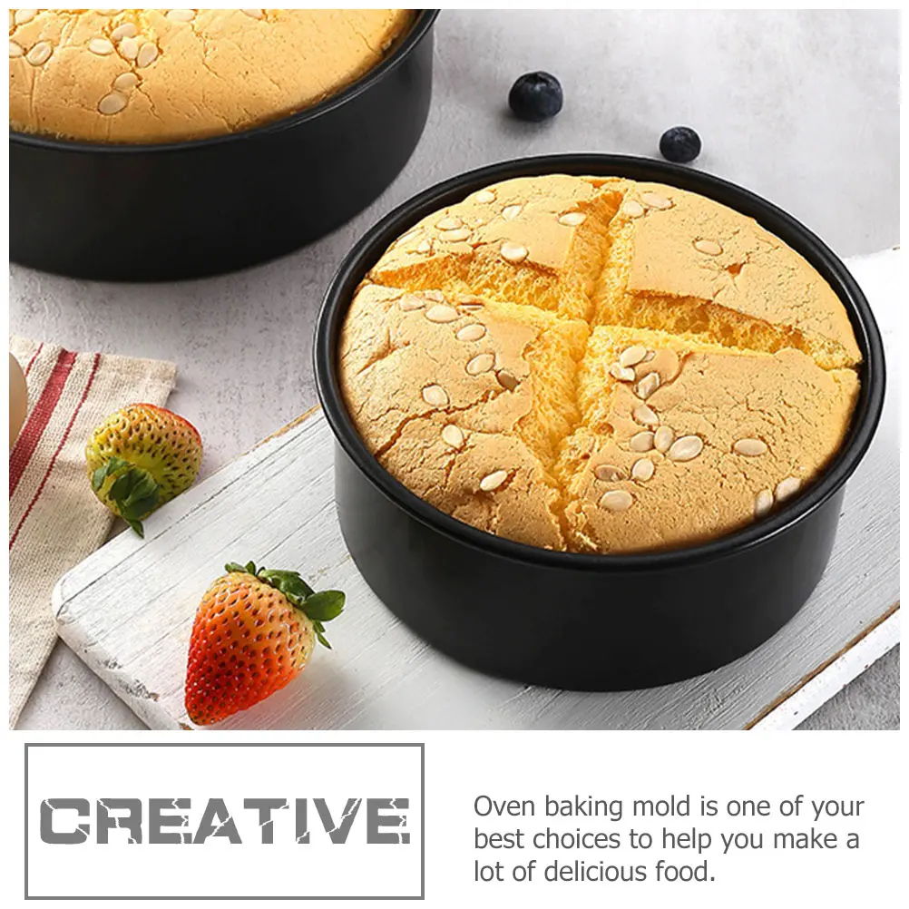 2Pcs Cake Mold 6 Inch Round Stainless Steel Small Pans Detachable Bottom Easy Clean Oven Safe Cake Pan Baking Tin Kitchen