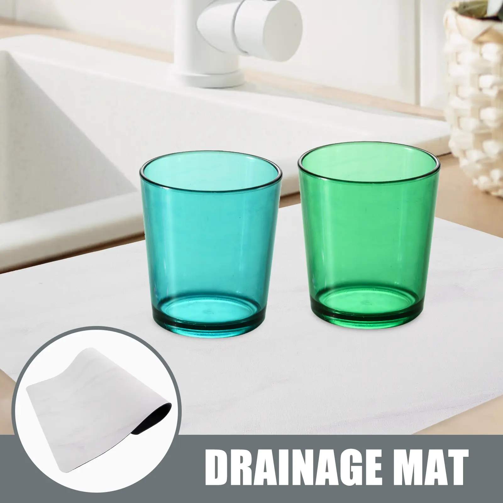 Water Absorbent Drying Mat 30x40 Kitchen Countertop PVC Pad Multipurpose Tableware Sink Mats Marble Pattern Protect Beautiful