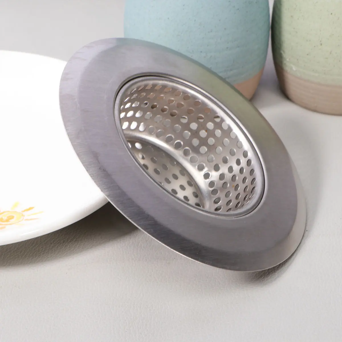 Filter Shower Screen Drain Stainless Steel Sink Strainer Basket Tub for Wash Basin