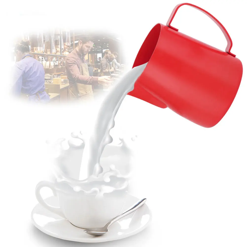 400 Ml Stainless Steel Cup Anti-rust Milk Pitcher Pourer Concentrate Portable for Coffee Pot Red Easy to Clean