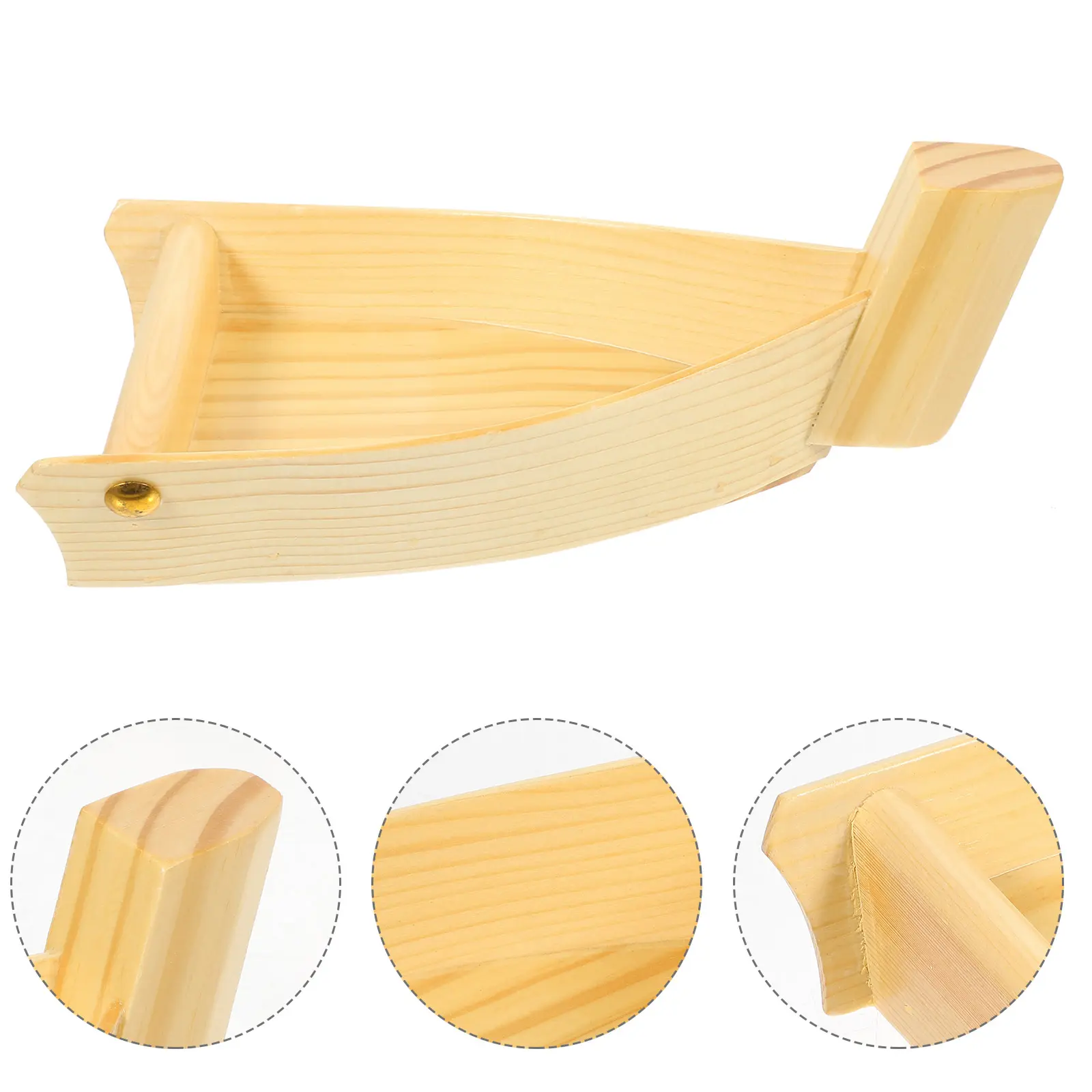 Wooden Sushi Plate Boat 19cm Mini Dessert Tray Food Serving Platter Side Dish Rustic Home Restaurant