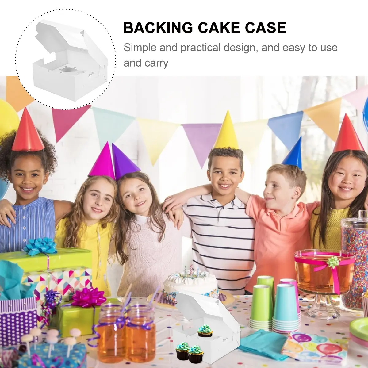 10 Pcs Cake Box Bakery Boxes Cardboard Egg Tart Package Cupcake Wrapping Biscuit