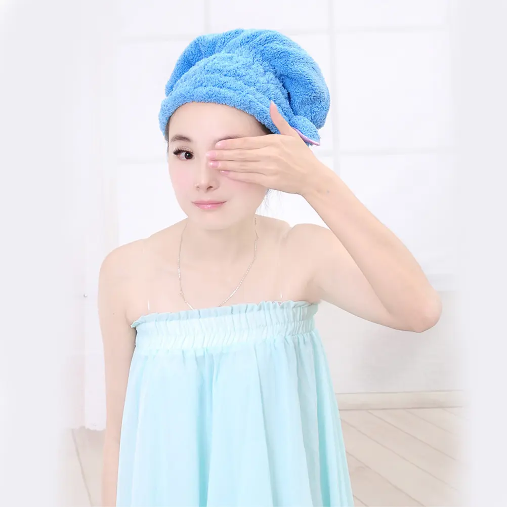 3PCS Dry Hair Cap Towel Super Absorbent Fast Drying Shampoo Hat for Girls Women Spa Cap Long Hair Care Machine Washable