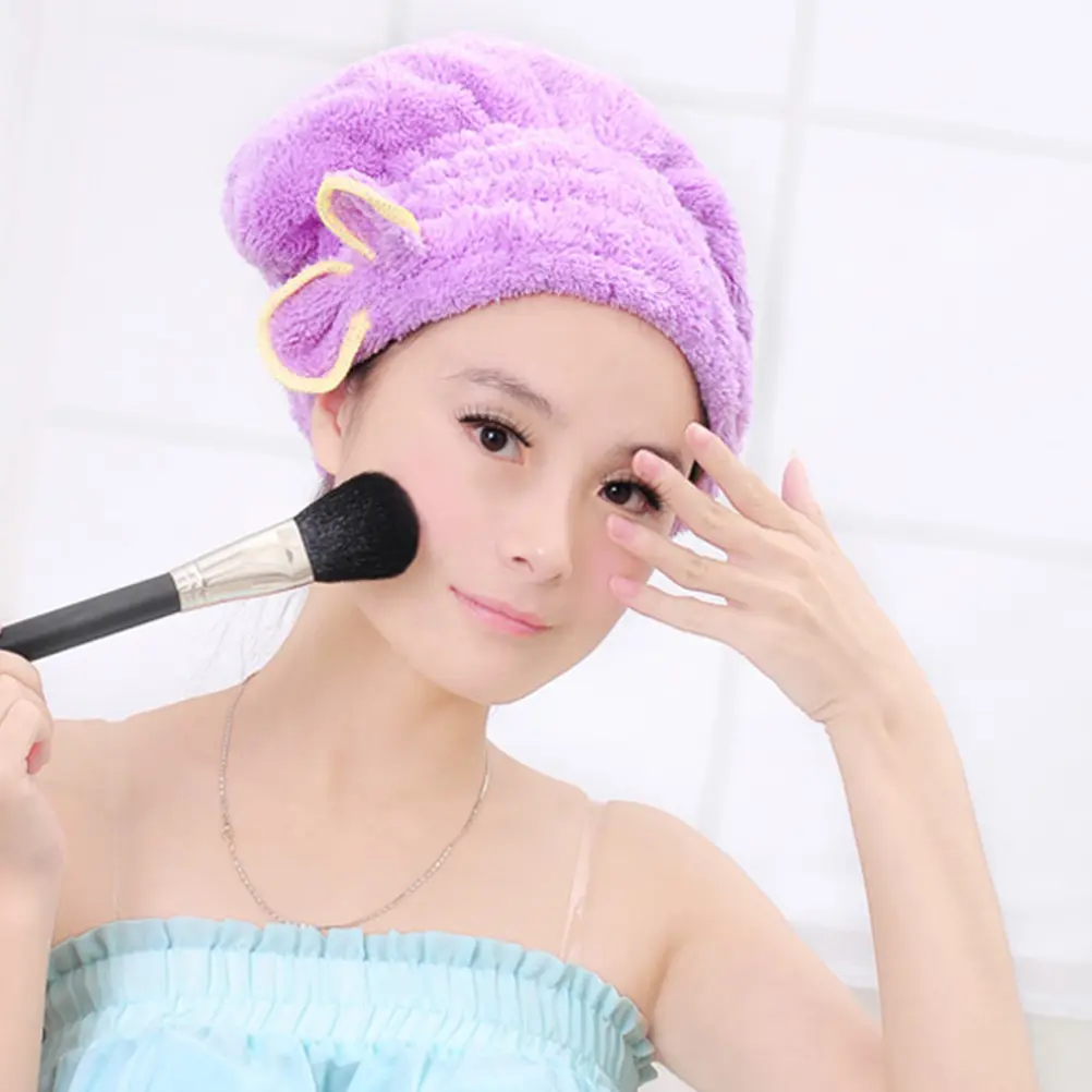 3PCS Dry Hair Cap Towel Super Absorbent Fast Drying Shampoo Hat for Girls Women Spa Cap Long Hair Care Machine Washable