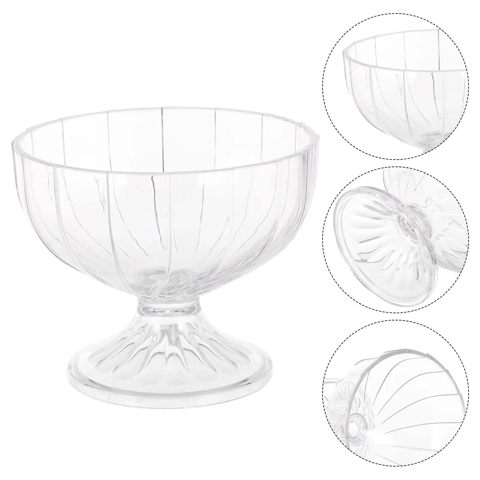 2 Pcs Ice Cream Cup Plastic Mug Cups for Party Dessert Glasses Desserts Disposable Paper Fruit