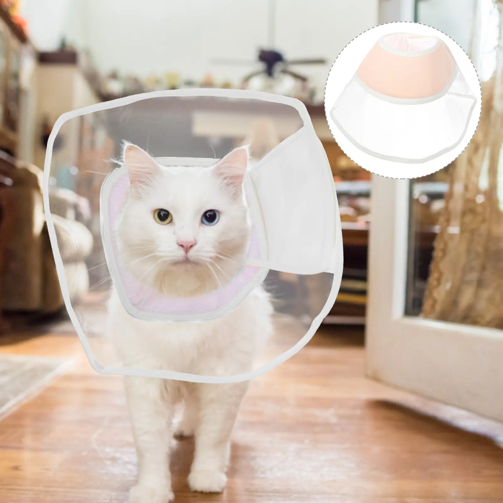 Kitten Collars Conical Necklace Small Cat Cone Adjustable Recovery Pet after Surgery Pink for